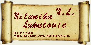 Milunika Lupulović vizit kartica